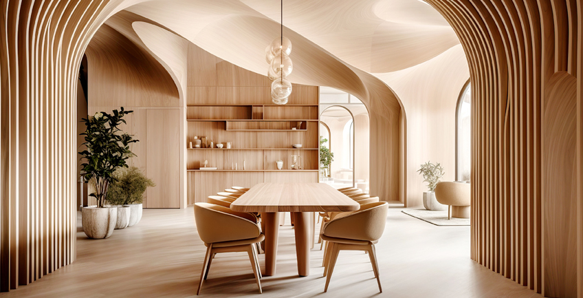 AI-generated interior design rendering for a modern Denver home