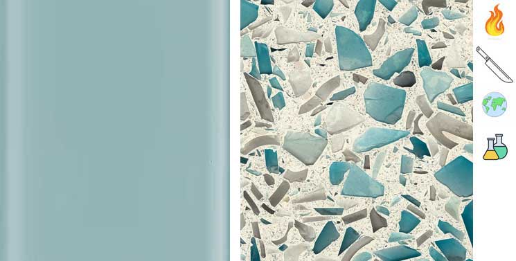 Translucent glass countertop selected for a modern Colorado interior design