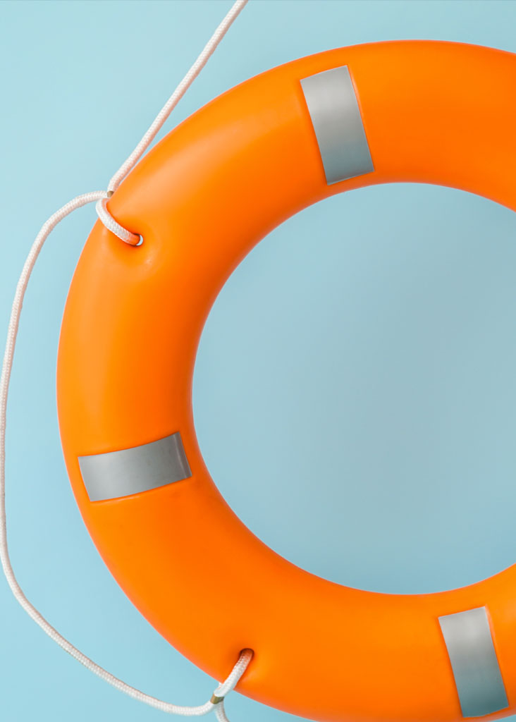 Life raft illustration symbolizing rescue plan for struggling Colorado interior design projects