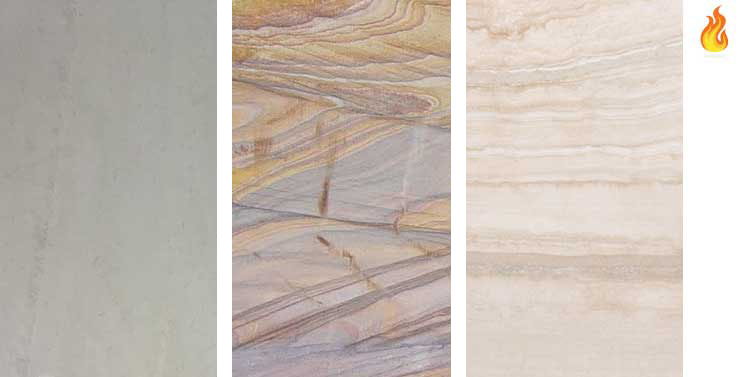 Natural stone countertops including limestone, sandstone, and travertine used in Colorado homes